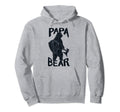 Papa Bear Grizzly Bear Dad Fathers Day Hoodie - Custom Art Print Unisex - T-Shirt, Sweatshirt, Hoodie