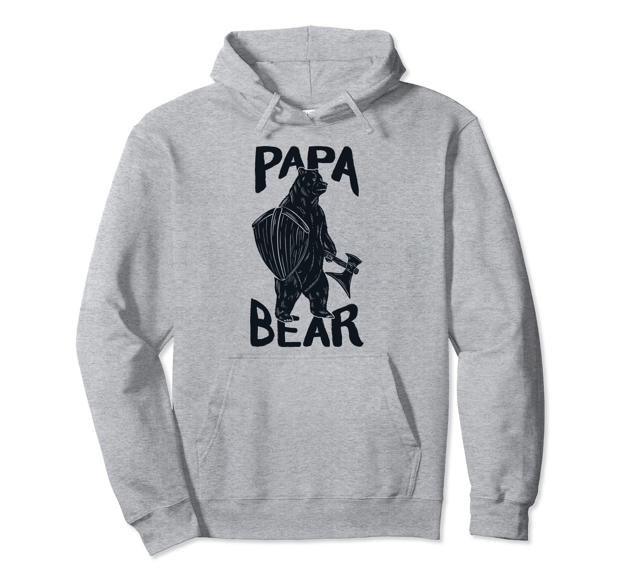 Papa Bear Grizzly Bear Dad Fathers Day Hoodie - Custom Art Print Unisex - T-Shirt, Sweatshirt, Hoodie