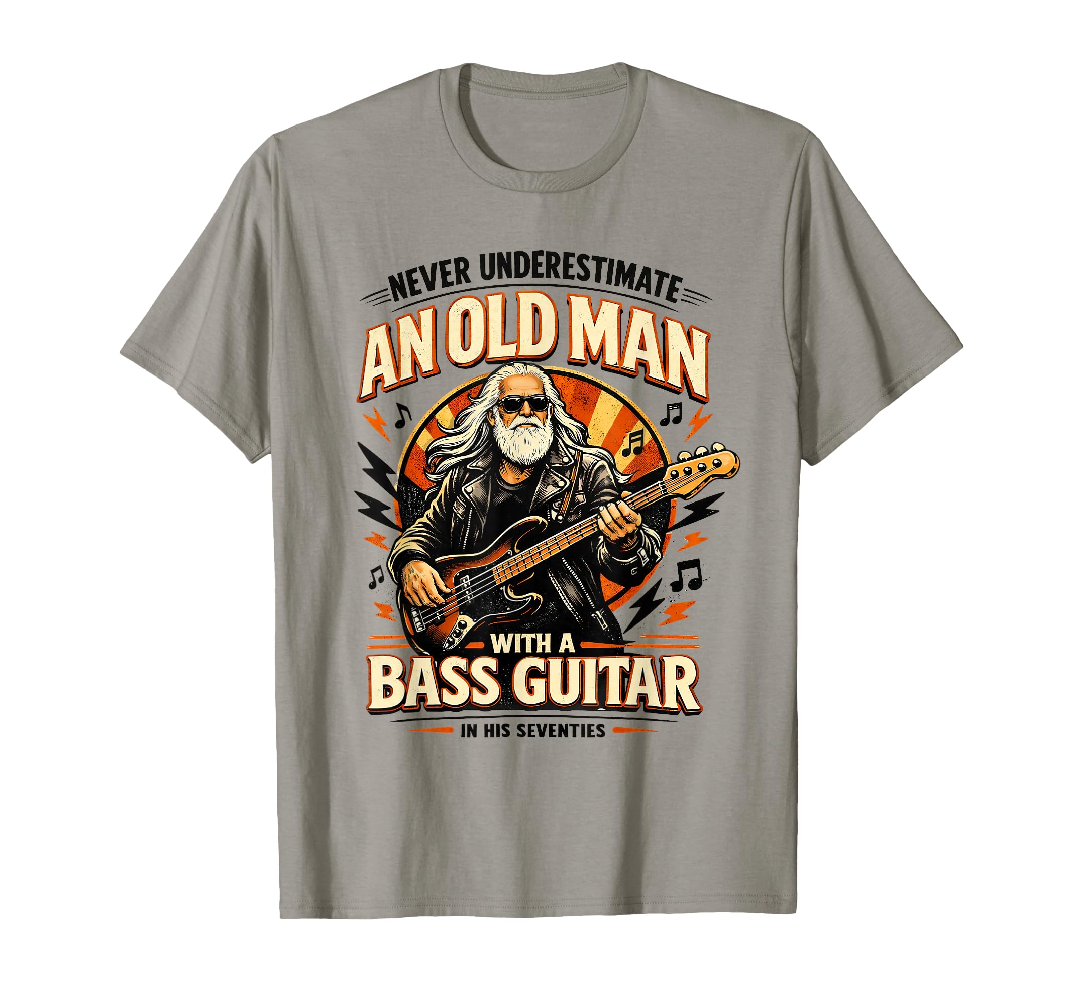 Never Underestimate Old Bass Guitar T-Shirt - Custom Art Print Men Women - T-Shirt, Sweatshirt, Hoodie