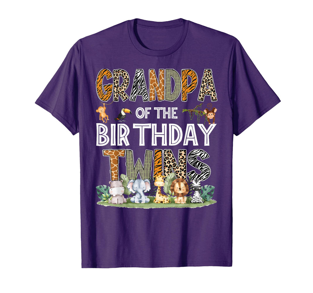 Grandpa Birthday Twins Safari T-Shirt - Casual Everyday Wear Men Women - T-Shirt, Sweatshirt, Hoodie