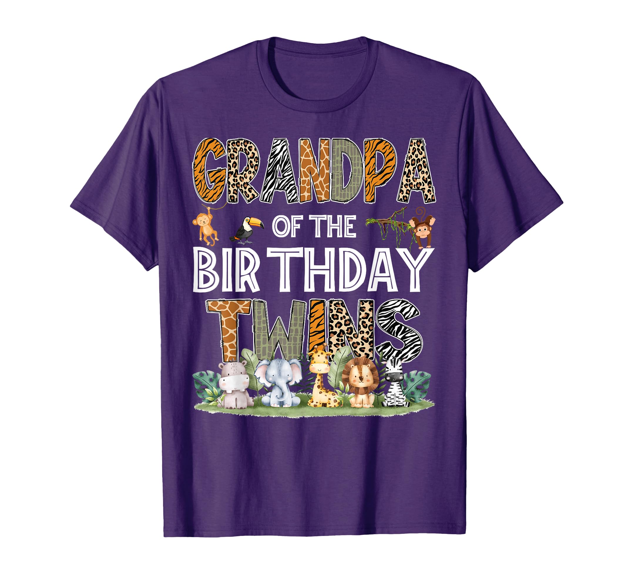 Grandpa Birthday Twins Safari T-Shirt - Casual Everyday Wear Men Women - T-Shirt, Sweatshirt, Hoodie