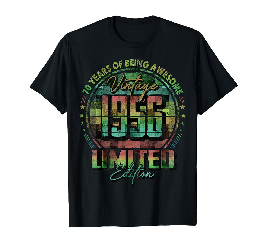 1956 70 Year Old 70Th Birthday T-Shirt - Unique Graphic Unisex - T-Shirt, Sweatshirt, Hoodie