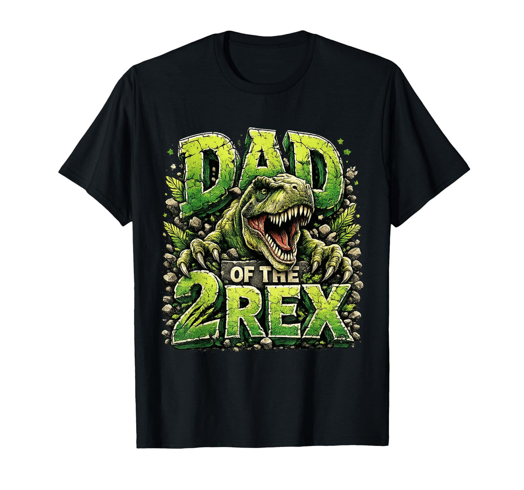 Dad Two Rex Birthday Dinosaur Family T-Shirt - Unique Graphic Unisex - T-Shirt, Sweatshirt, Hoodie