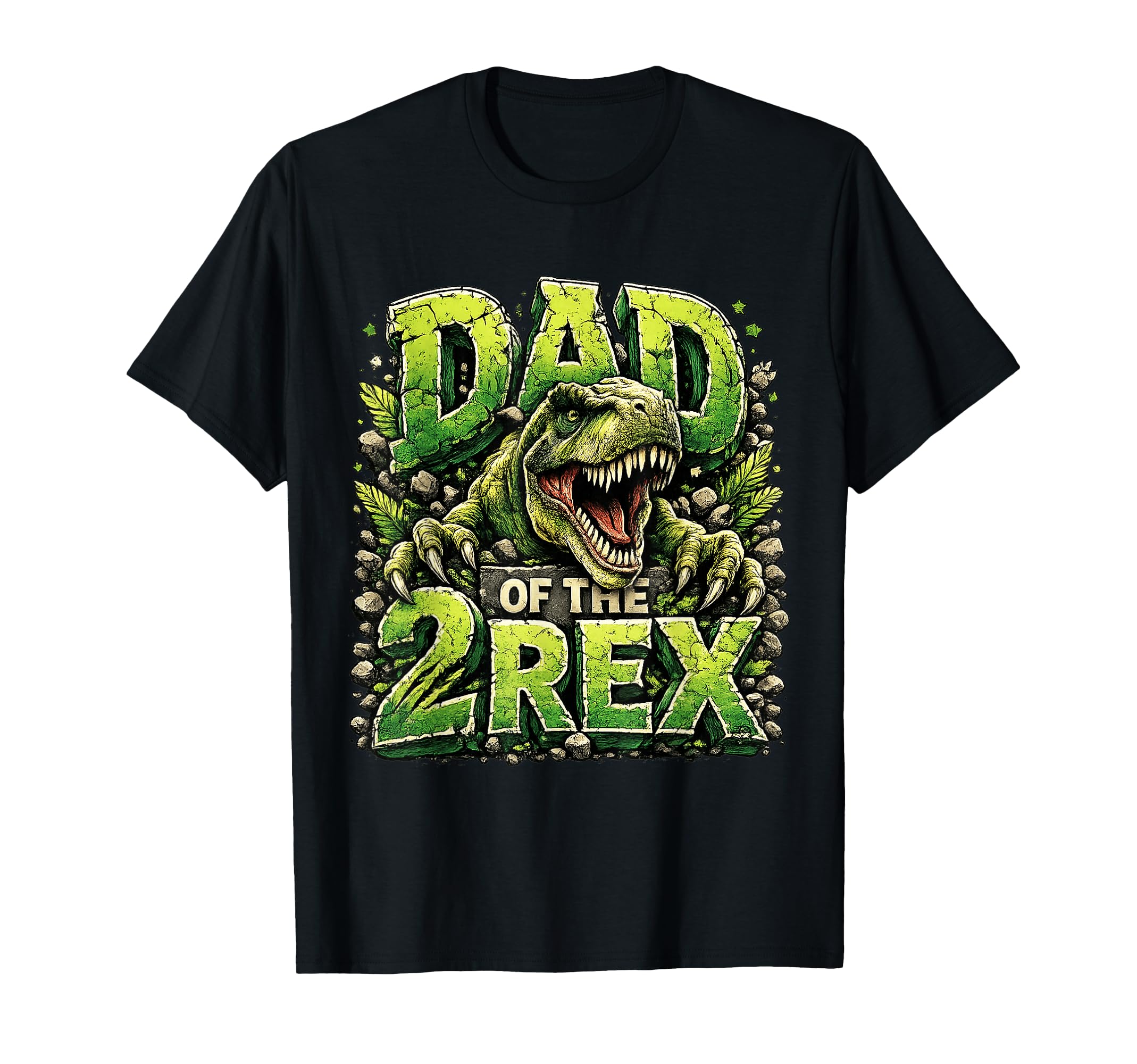 Dad Two Rex Birthday Dinosaur Family T-Shirt - Unique Graphic Unisex - T-Shirt, Sweatshirt, Hoodie
