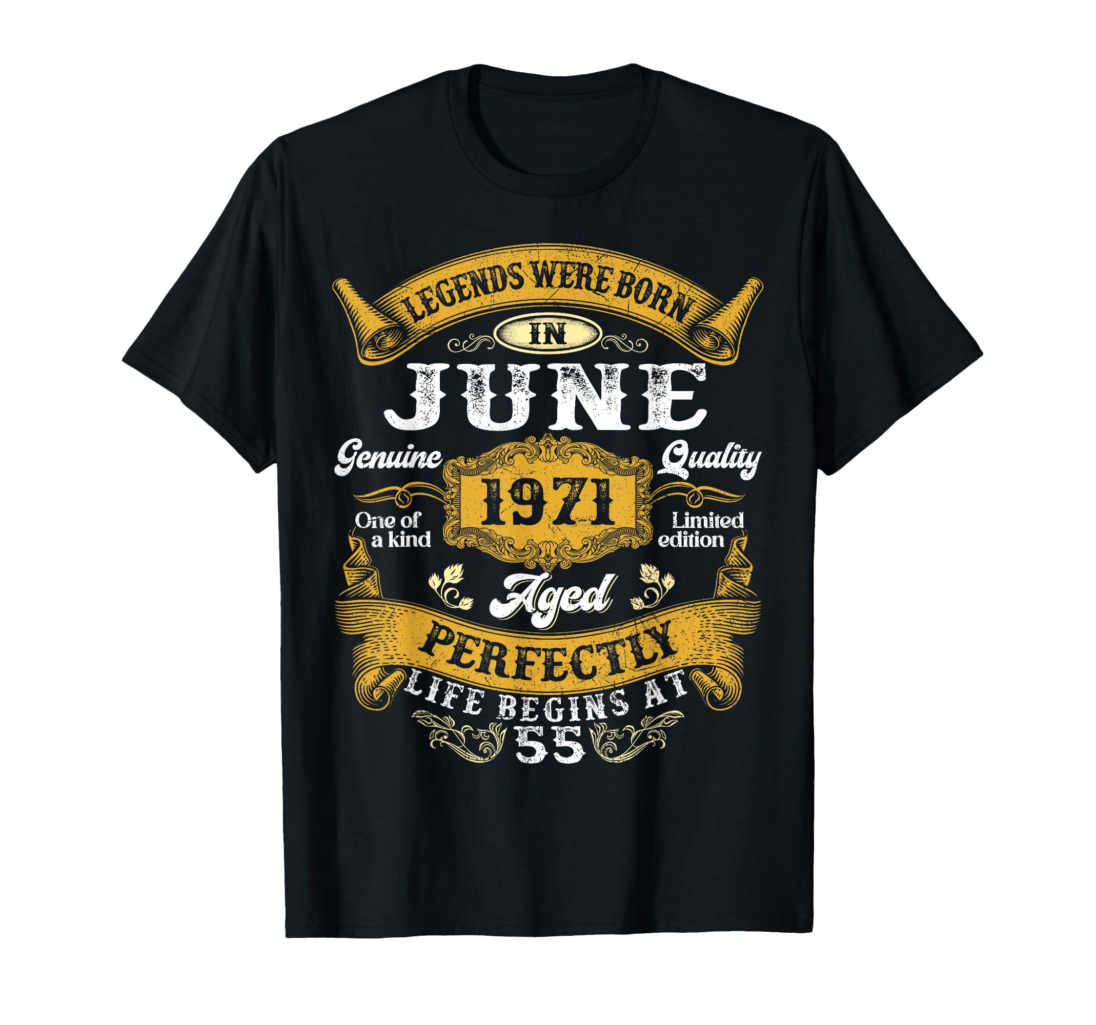 Legends Were Born June 1971 55Th Birthday T-Shirt - Unique Graphic Unisex - T-Shirt, Sweatshirt, Hoodie