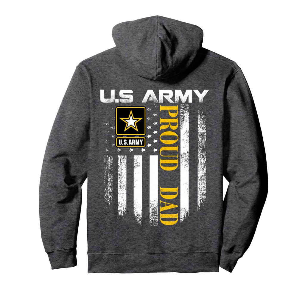 U S Army Proud Dad American Flag Hoodie - Casual Everyday Wear for Adults - T-Shirt, Sweatshirt, Hoodie