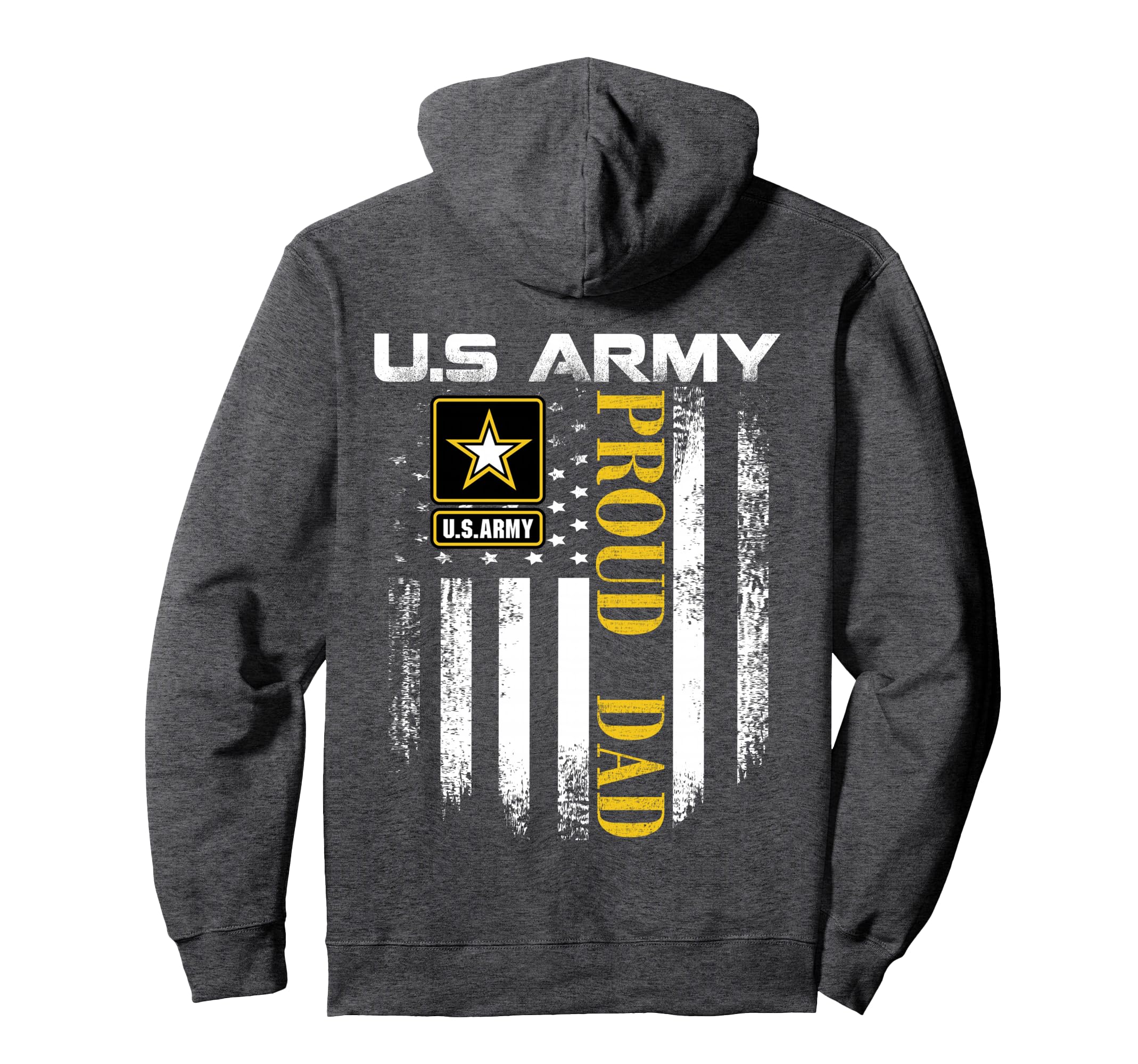 U S Army Proud Dad American Flag Hoodie - Casual Everyday Wear for Adults - T-Shirt, Sweatshirt, Hoodie