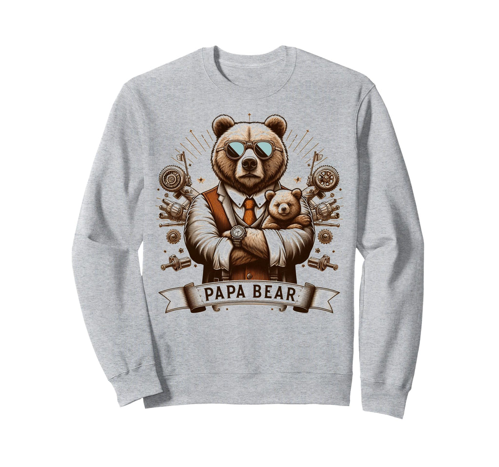Papa Bear Funny Mechanic Bears Sweatshirt - Minimalist Print Men Women - T-Shirt, Sweatshirt, Hoodie