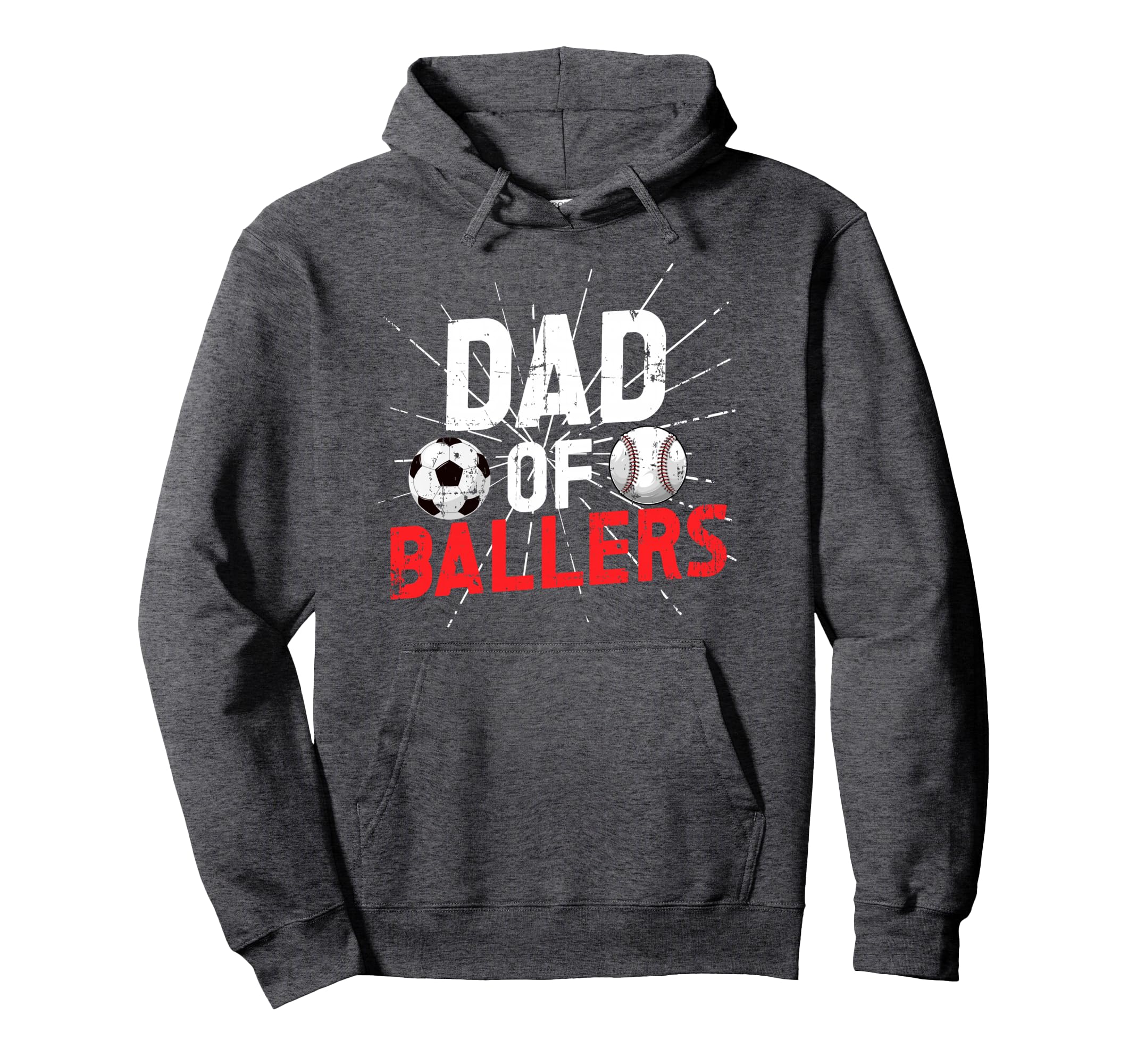 Dad Ballers Soccer Baseball Dad Hoodie - Aesthetic Graphic Men Women - T-Shirt, Sweatshirt, Hoodie