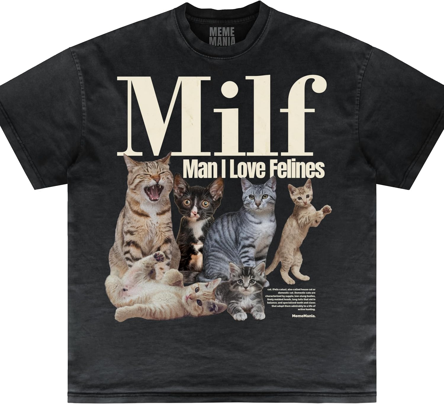 Man I Love Felines Vintage Silly Inappropriate Gag - Adult & Kids T-Shirts, Sweatshirts & Hoodies apparel design preview 1