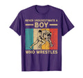 Never Underestimate Who Wrestles T-Shirt - Aesthetic Graphic Unisex - T-Shirt, Sweatshirt, Hoodie