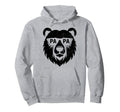 Papa Bear Face Wearing Sunglasses Hoodie - Minimalist Print for Adults - T-Shirt, Sweatshirt, Hoodie
