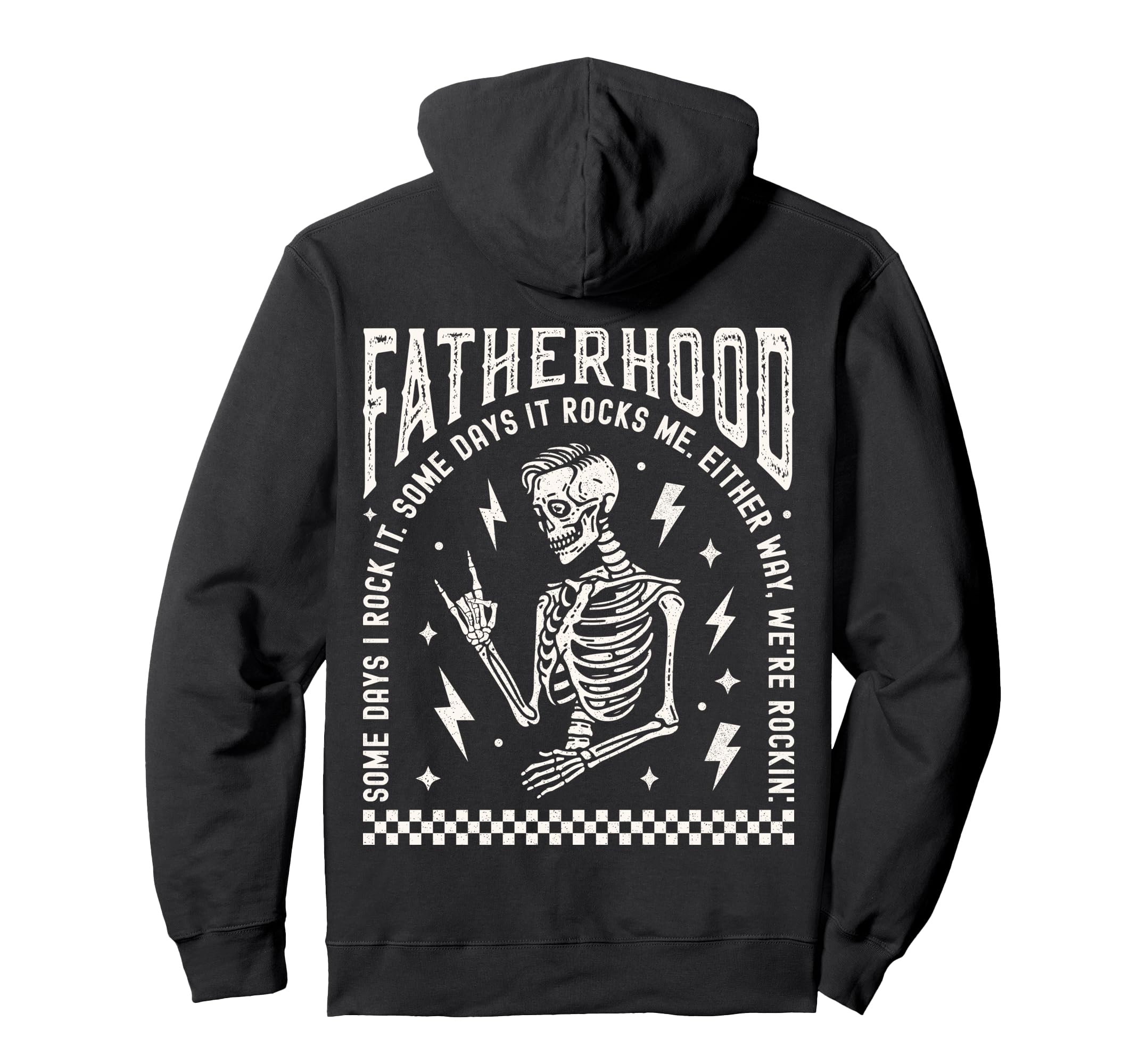 Fatherhood Skeleton Rock Dad Tour Fathers Hoodie - Streetwear Style Unisex - T-Shirt, Sweatshirt, Hoodie