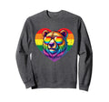 Rainbow Love Heart Pride Lgbt Sweatshirt - Aesthetic Graphic for Adults - T-Shirt, Sweatshirt, Hoodie