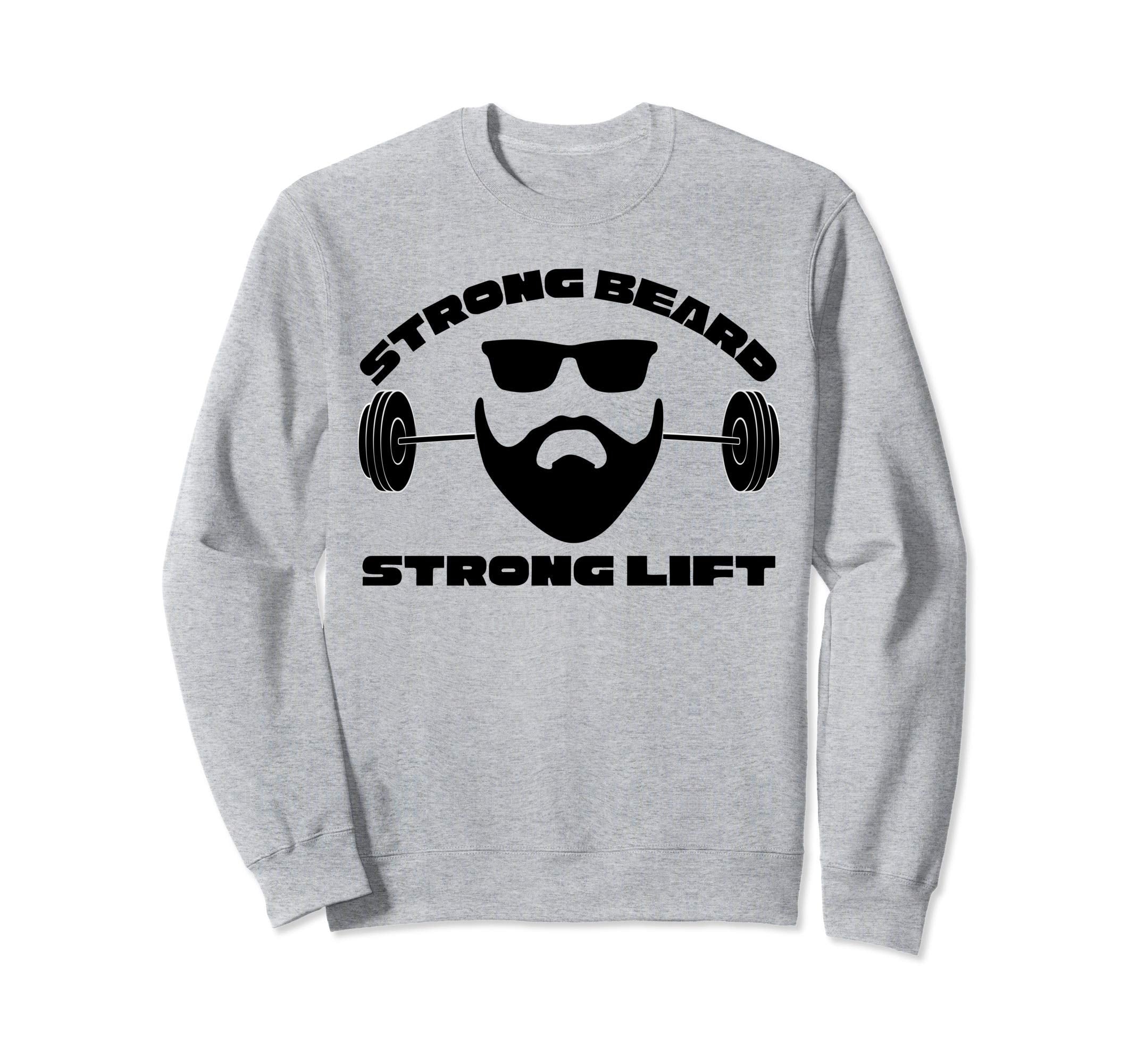 Bearded Dad Weight Lifting Sweatshirt - Minimalist Print for Adults - T-Shirt, Sweatshirt, Hoodie
