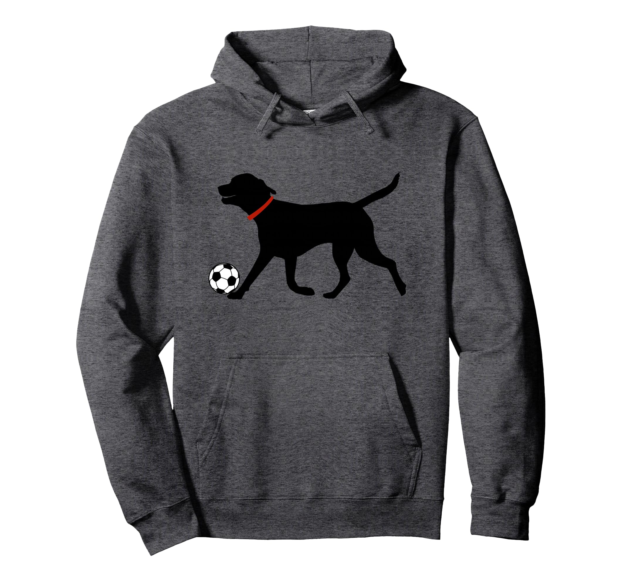 Labrador Retriever Play Soccer Black Hoodie - Unique Graphic for Adults - T-Shirt, Sweatshirt, Hoodie