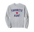 Favorite Aunt Red Love Heart Symbol Sweatshirt - Novelty Apparel Men Women - T-Shirt, Sweatshirt, Hoodie