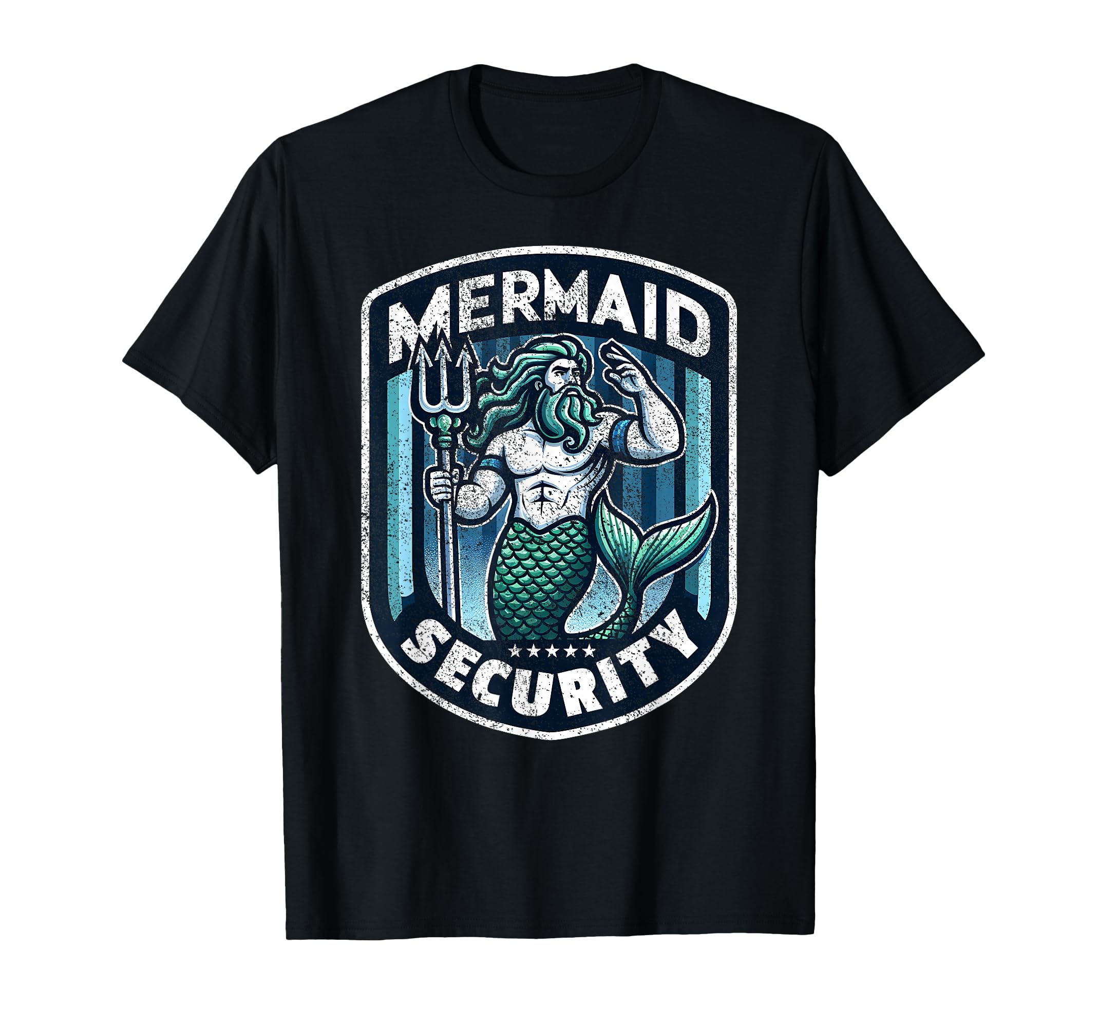 Mermaid Security Father Swimming T-Shirt - Trendy Graphic for Adults - T-Shirt, Sweatshirt, Hoodie