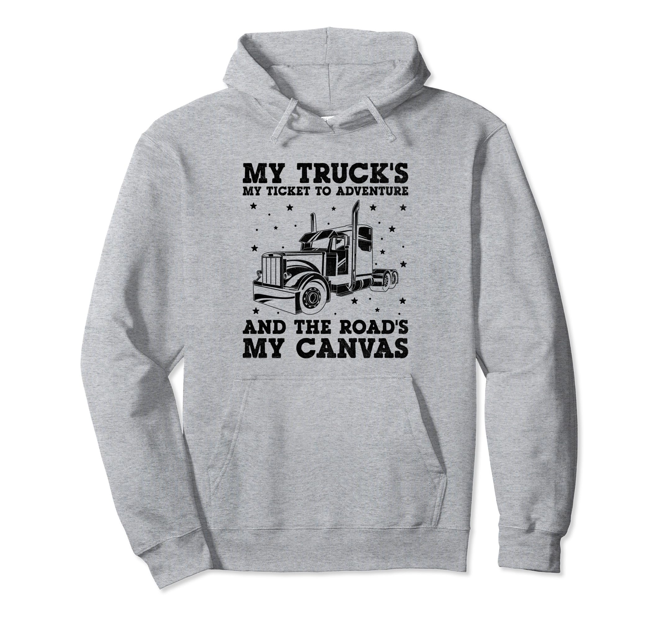 Trucker Driving Dad Trucker Father Truck Hoodie - Trendy Graphic Men Women - T-Shirt, Sweatshirt, Hoodie