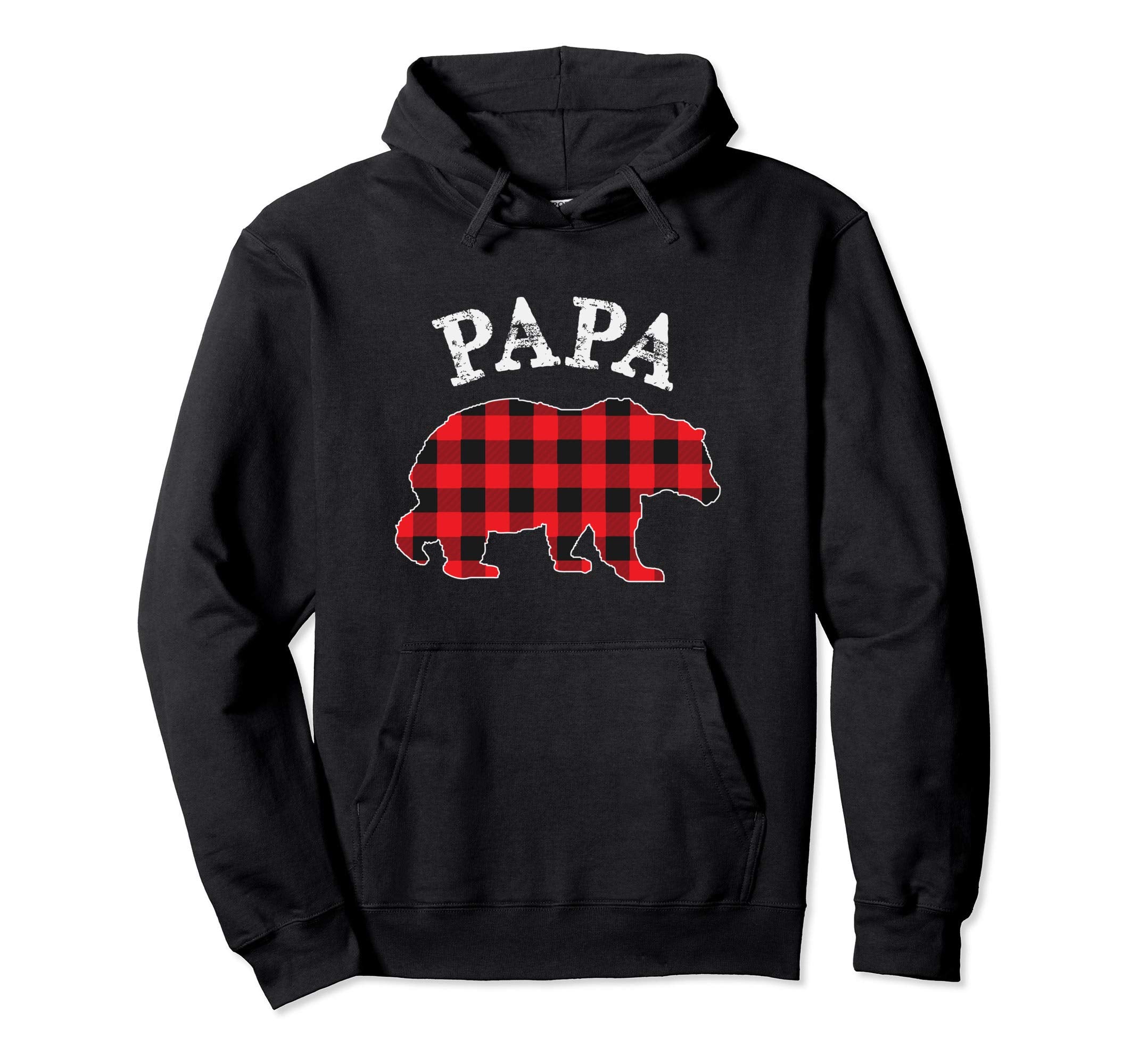 Papa Bear Red Black Buffalo Plaid Mama Hoodie - Graphic Print Men Women - T-Shirt, Sweatshirt, Hoodie