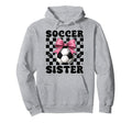 Soccer Sister Soccer Coquette Bow Hoodie - Minimalist Print for Adults - T-Shirt, Sweatshirt, Hoodie