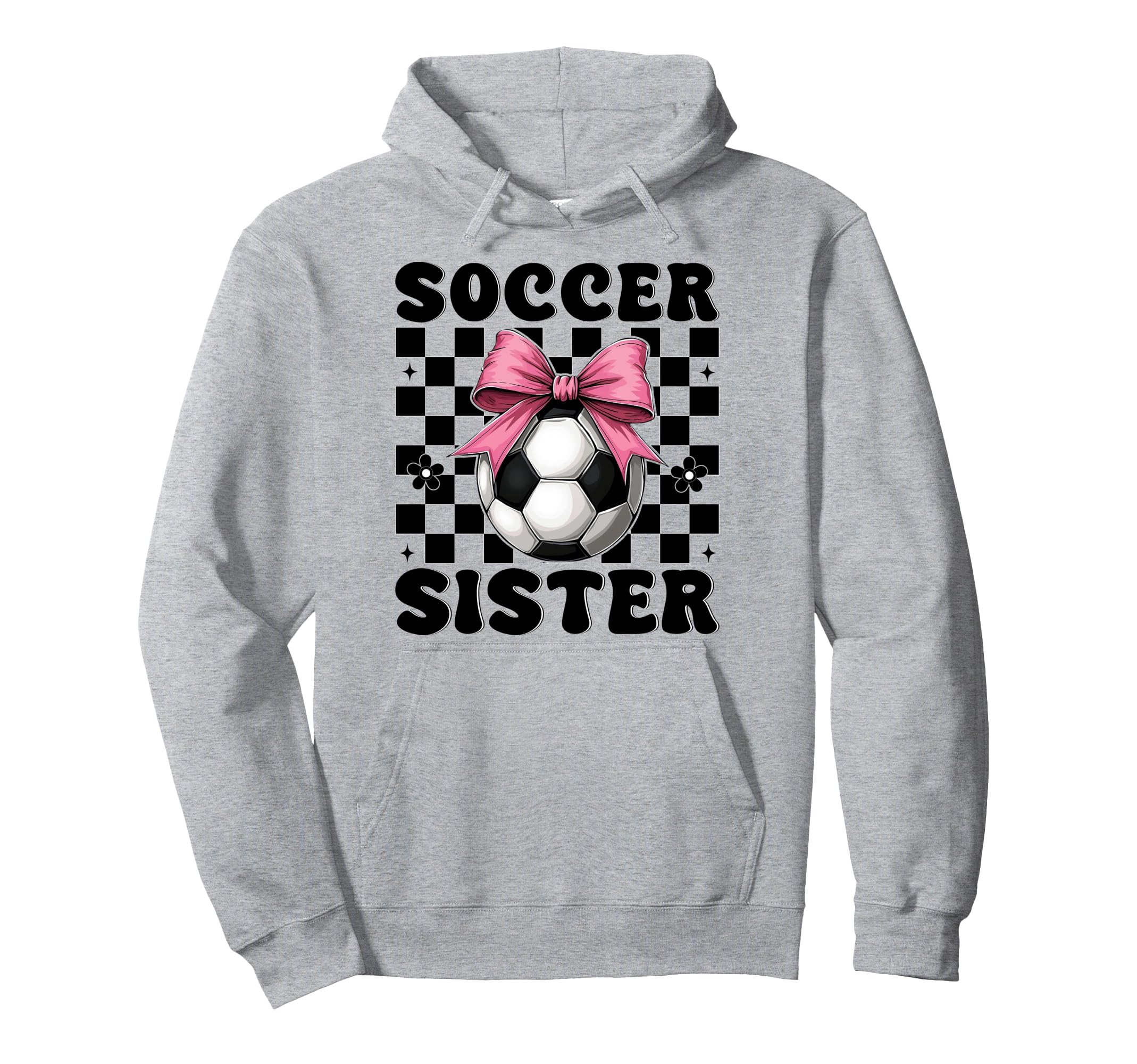 Soccer Sister Soccer Coquette Bow Hoodie - Minimalist Print for Adults - T-Shirt, Sweatshirt, Hoodie