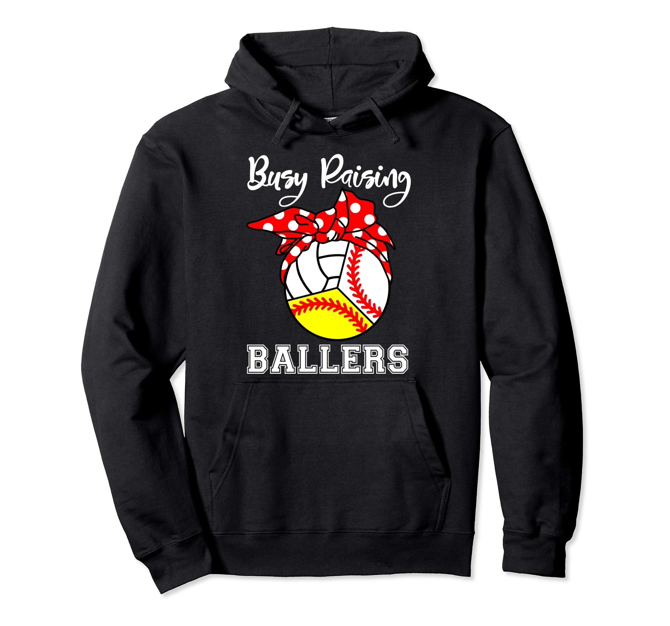 Busy Raising Ballers Funny Baseball Hoodie - Unique Graphic for Adults - T-Shirt, Sweatshirt, Hoodie