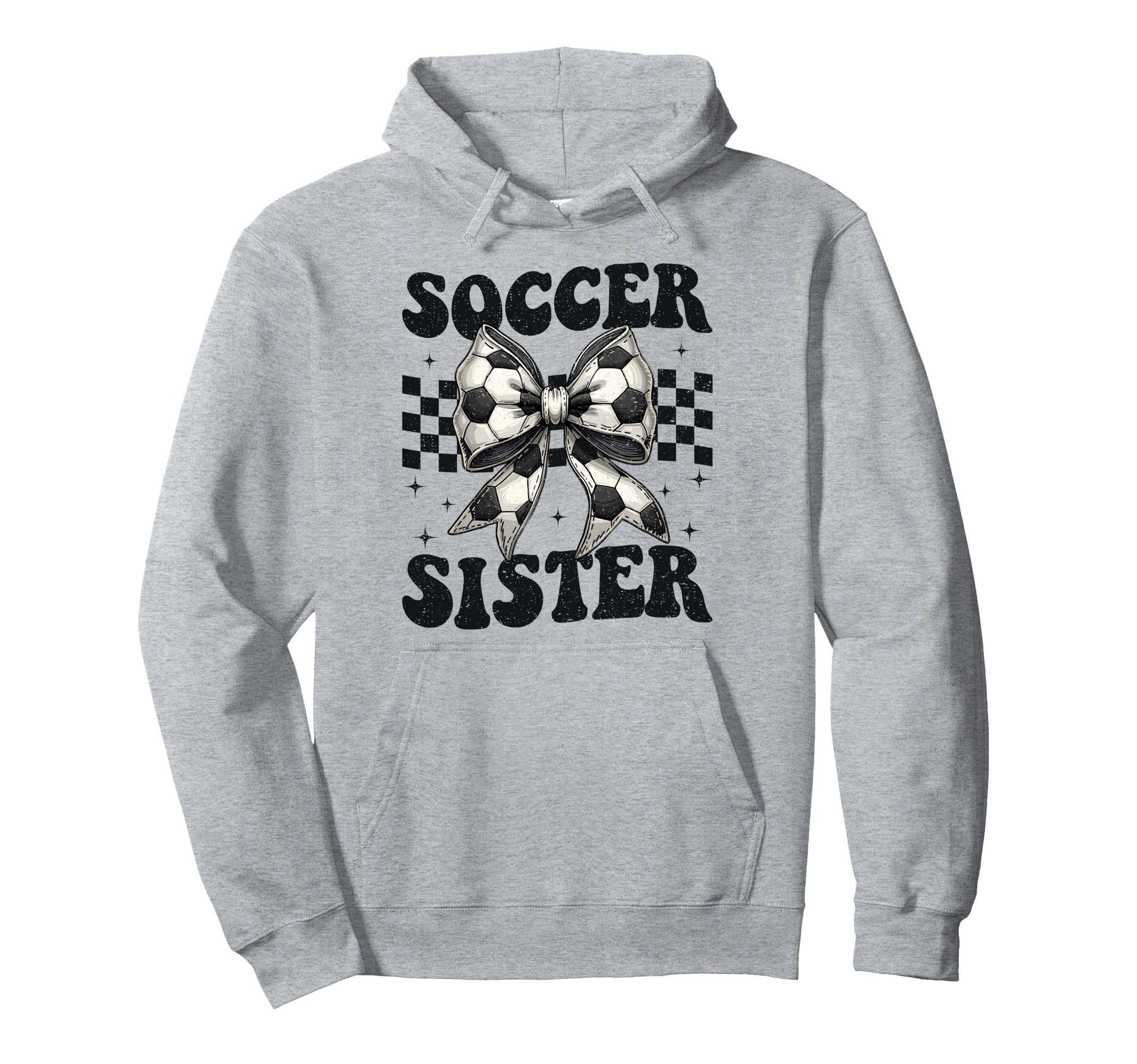 Soccer Sister Funny Coquette Bow Soccer Hoodie - Aesthetic Graphic Unisex - T-Shirt, Sweatshirt, Hoodie