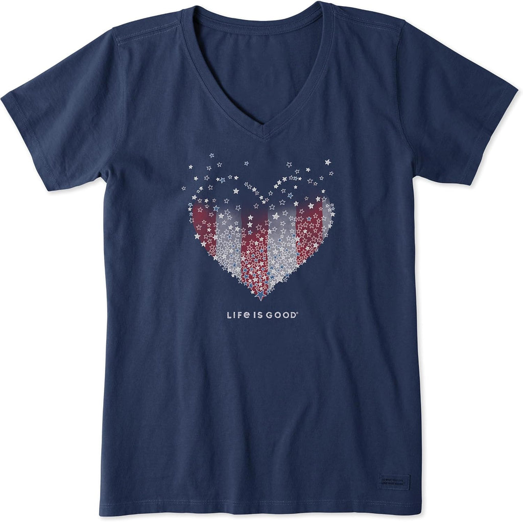 Womens Crusher Vee Heart Of Hearts, Jet Black - Adult & Kids T-Shirts, Sweatshirts & Hoodies apparel design preview 1
