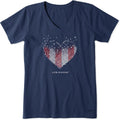 Womens Crusher Vee Heart Of Hearts, Jet Black - Adult & Kids T-Shirts, Sweatshirts & Hoodies apparel design preview 1