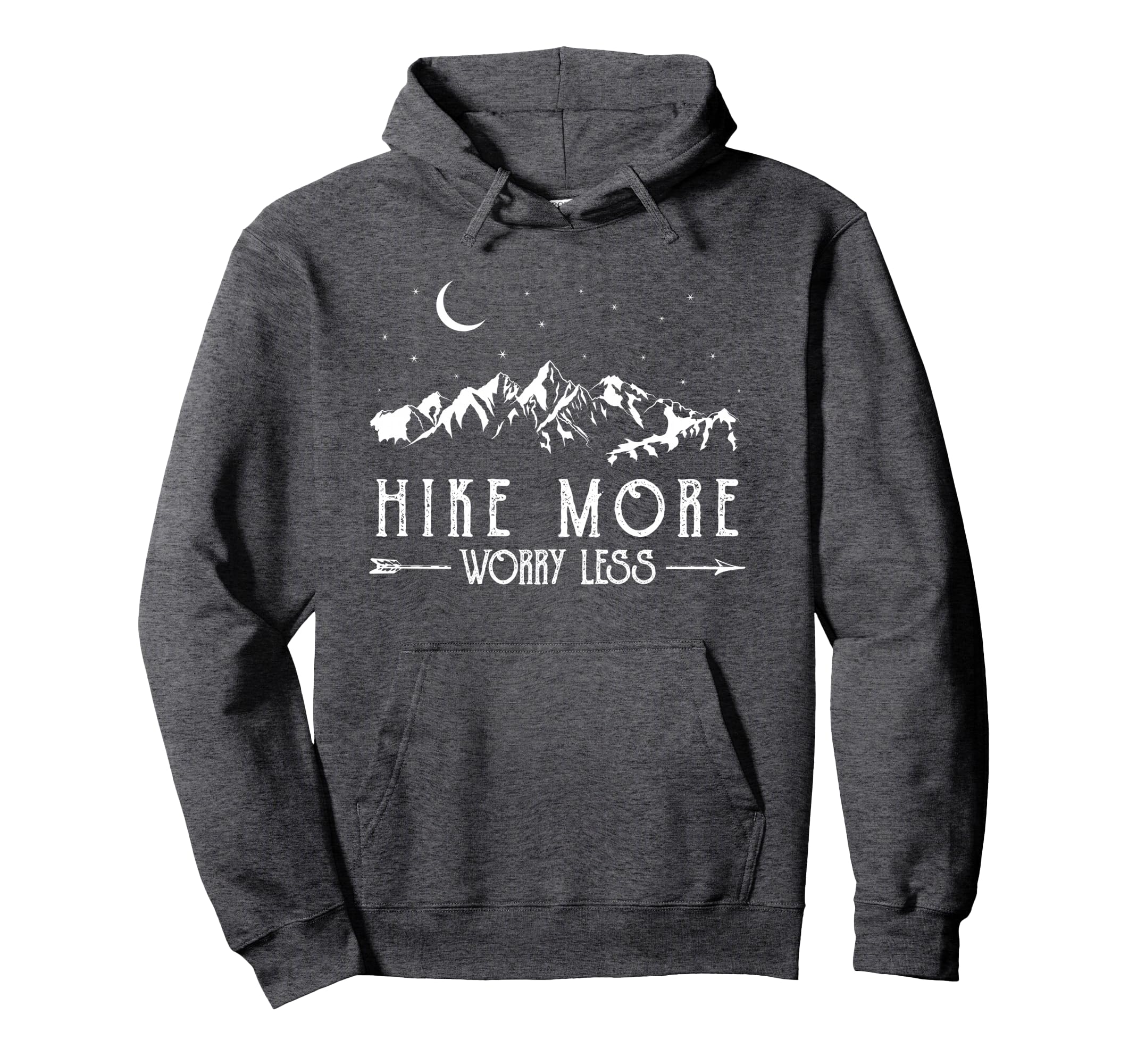 Hike More Worry Less Funny Nature Lovers Hoodie - Unique Graphic Unisex - T-Shirt, Sweatshirt, Hoodie