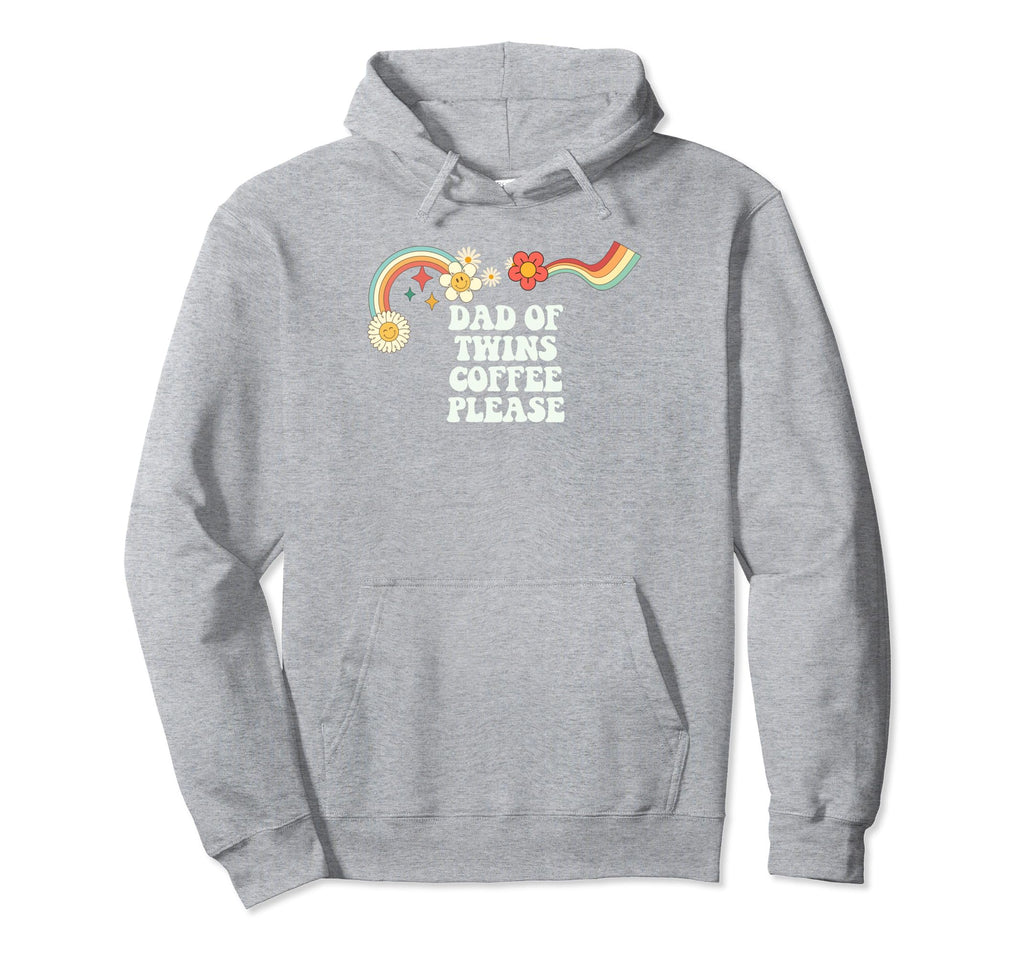 Groovy Funny Dad Twins Coffee Please Hoodie - Novelty Apparel Men Women - T-Shirt, Sweatshirt, Hoodie