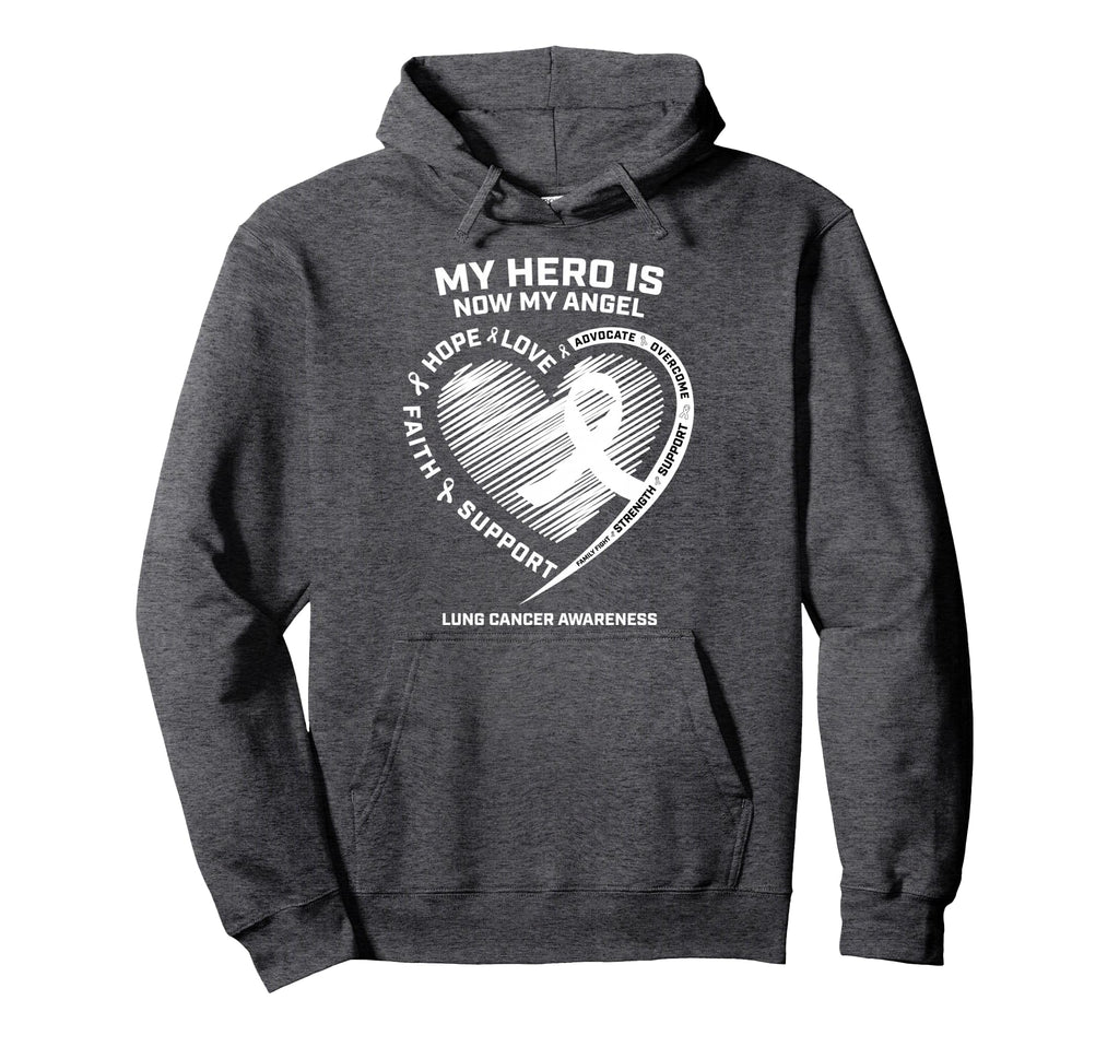 Wings Ribbon My Hero Is Now My Hoodie - Casual Everyday Wear for Adults - T-Shirt, Sweatshirt, Hoodie