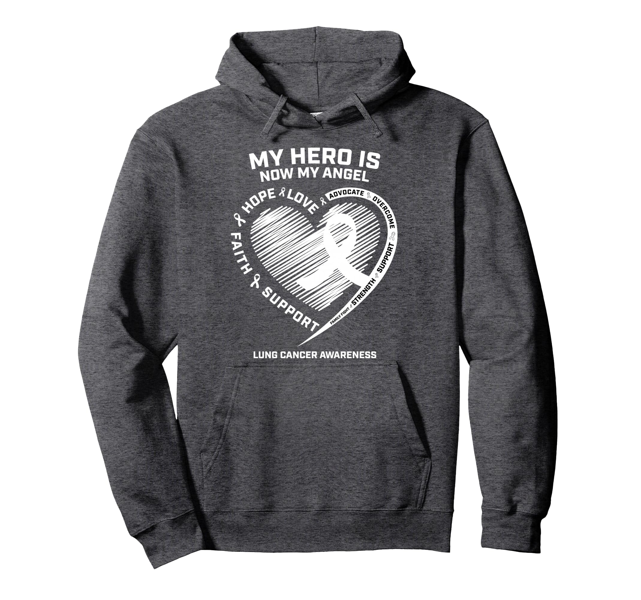 Wings Ribbon My Hero Is Now My Hoodie - Casual Everyday Wear for Adults - T-Shirt, Sweatshirt, Hoodie