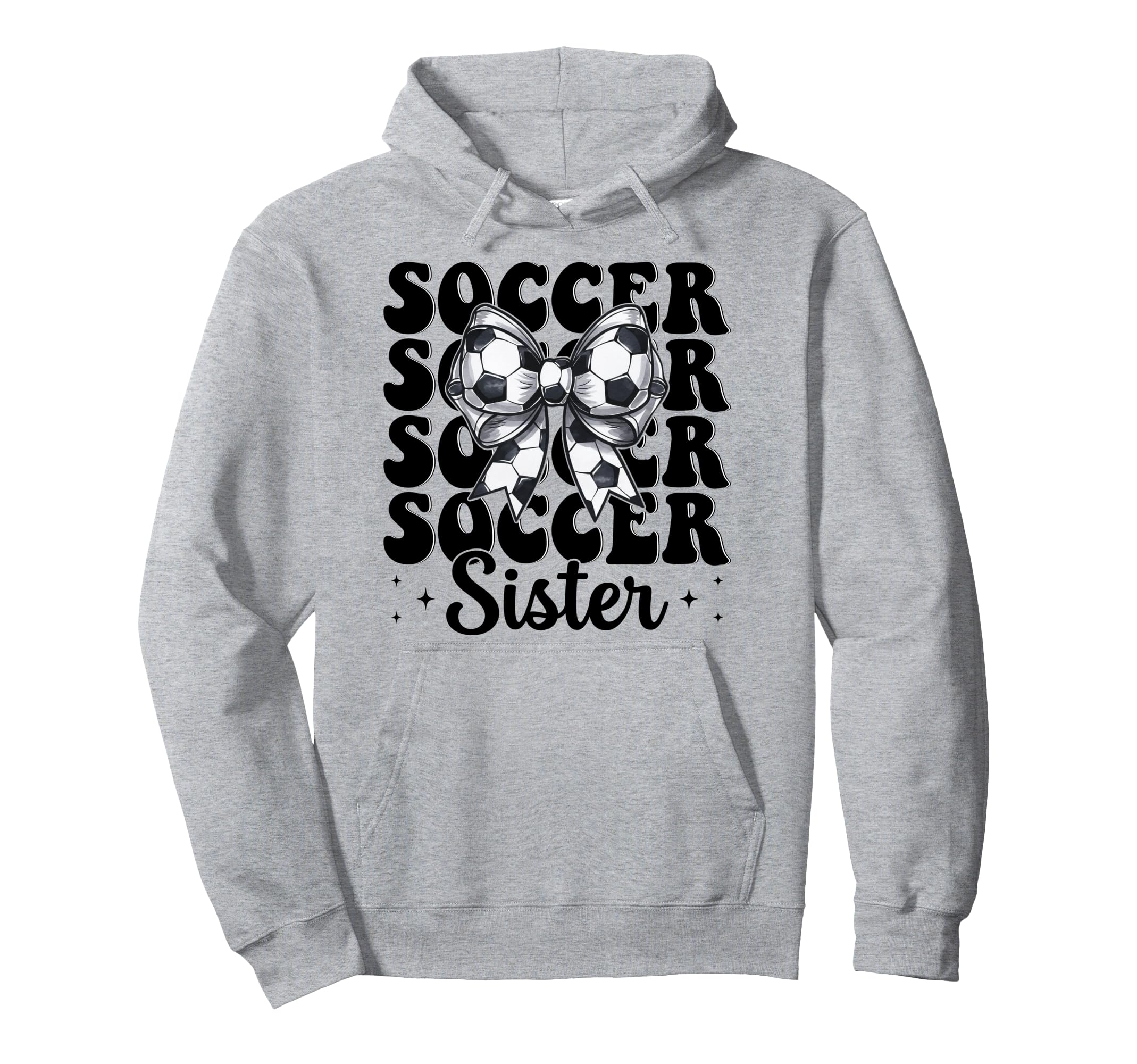 Soccer Sister Soccer Coquette Bow Hoodie - Unique Graphic for Adults - T-Shirt, Sweatshirt, Hoodie