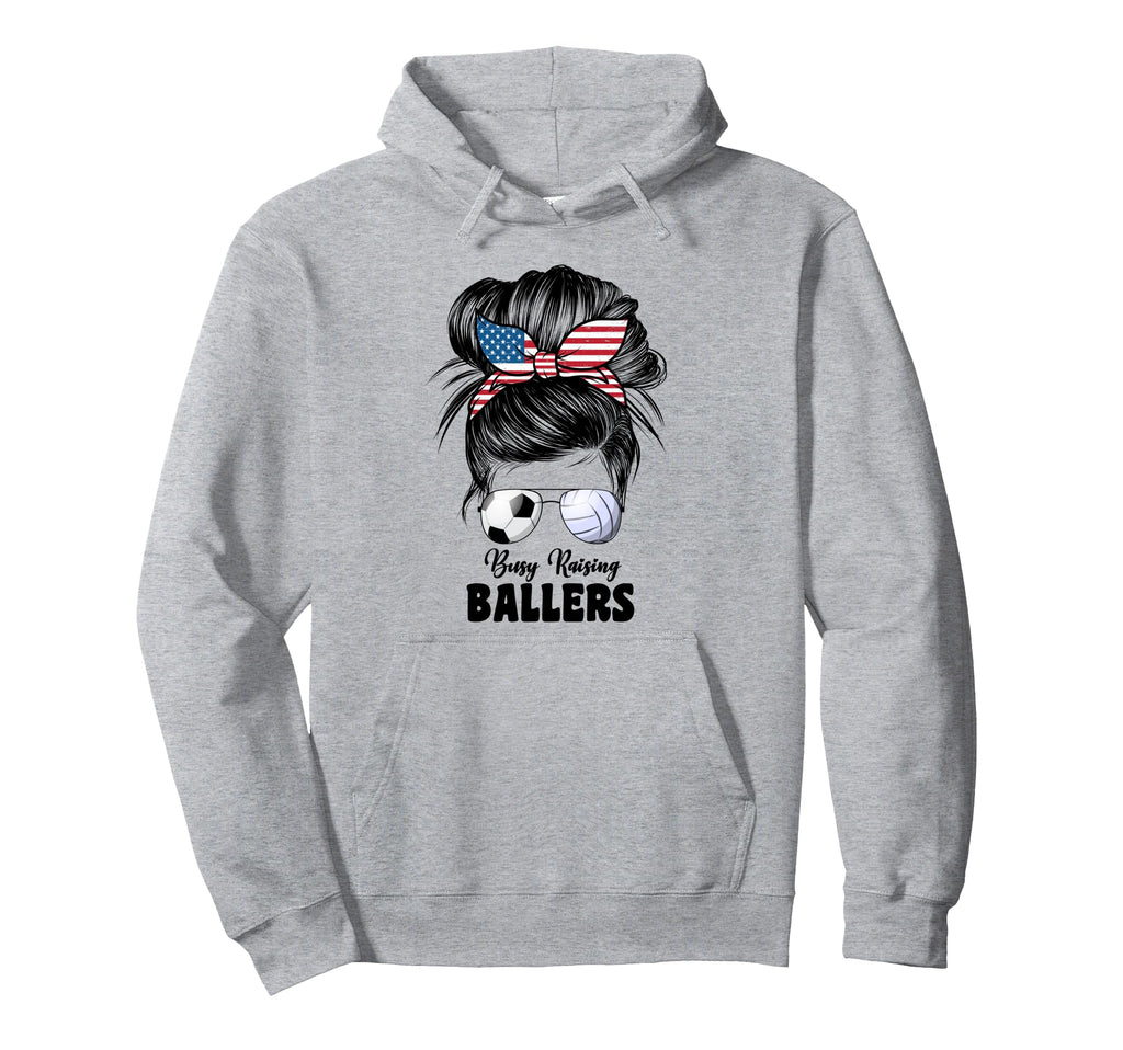 Busy Raising Ballers Volleyball And Hoodie - Minimalist Print Unisex - T-Shirt, Sweatshirt, Hoodie
