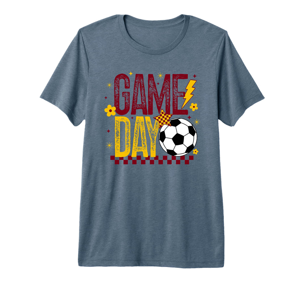 Game Day Soccer Season Maroon And Gold T-Shirt - Novelty Apparel Unisex - T-Shirt, Sweatshirt, Hoodie