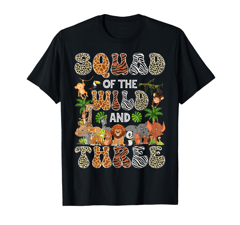 Squad Wild And Three 3Rd Birthday T-Shirt - Unique Graphic for Adults - T-Shirt, Sweatshirt, Hoodie