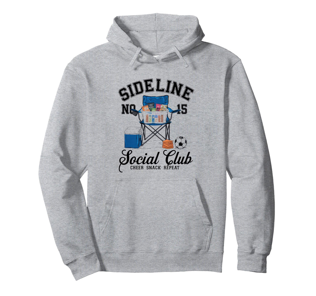 Sideline Social Club Soccer Mom Game Day Hoodie - Trendy Graphic for Adults - T-Shirt, Sweatshirt, Hoodie