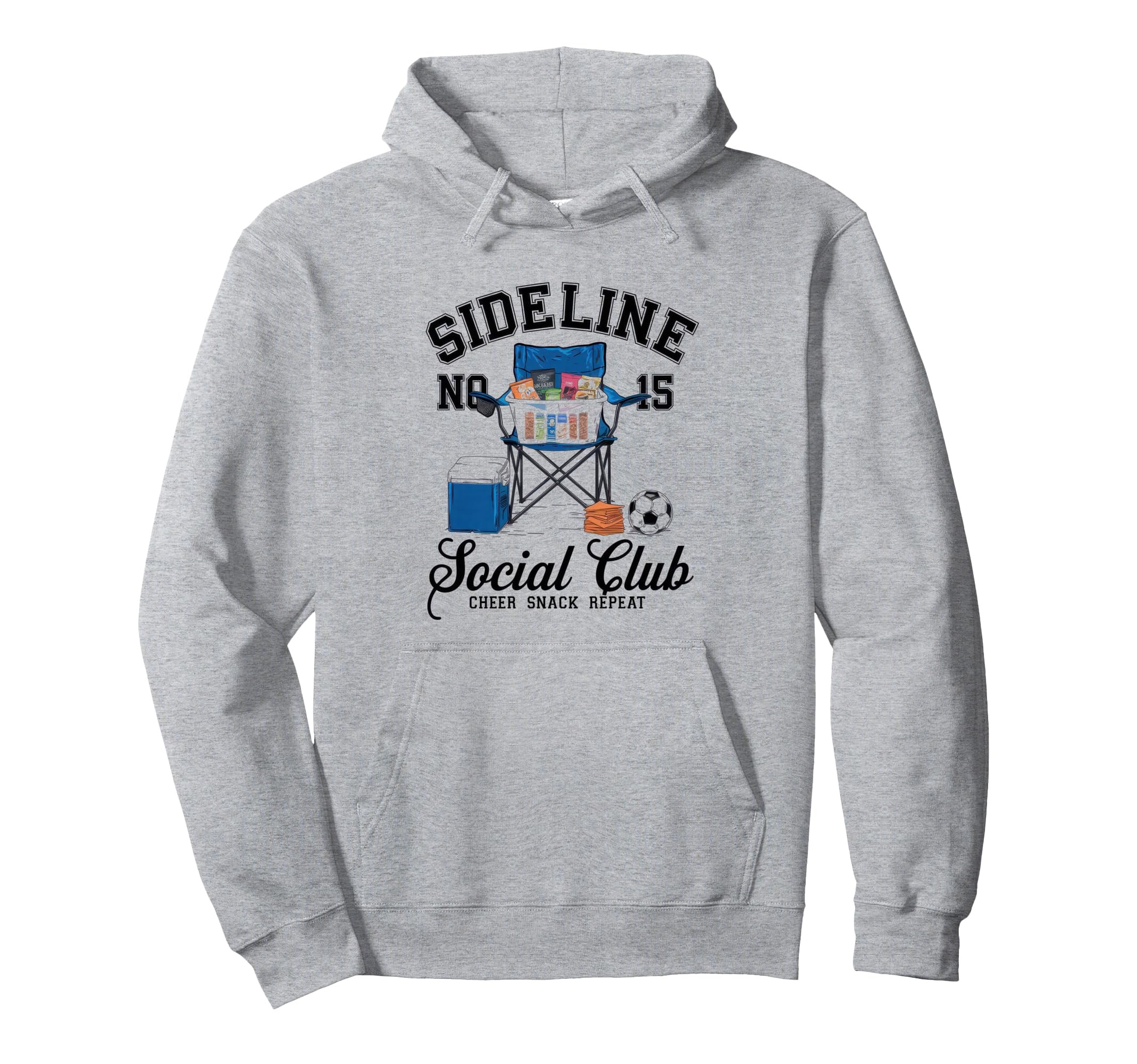 Sideline Social Club Soccer Mom Game Day Hoodie - Trendy Graphic for Adults - T-Shirt, Sweatshirt, Hoodie
