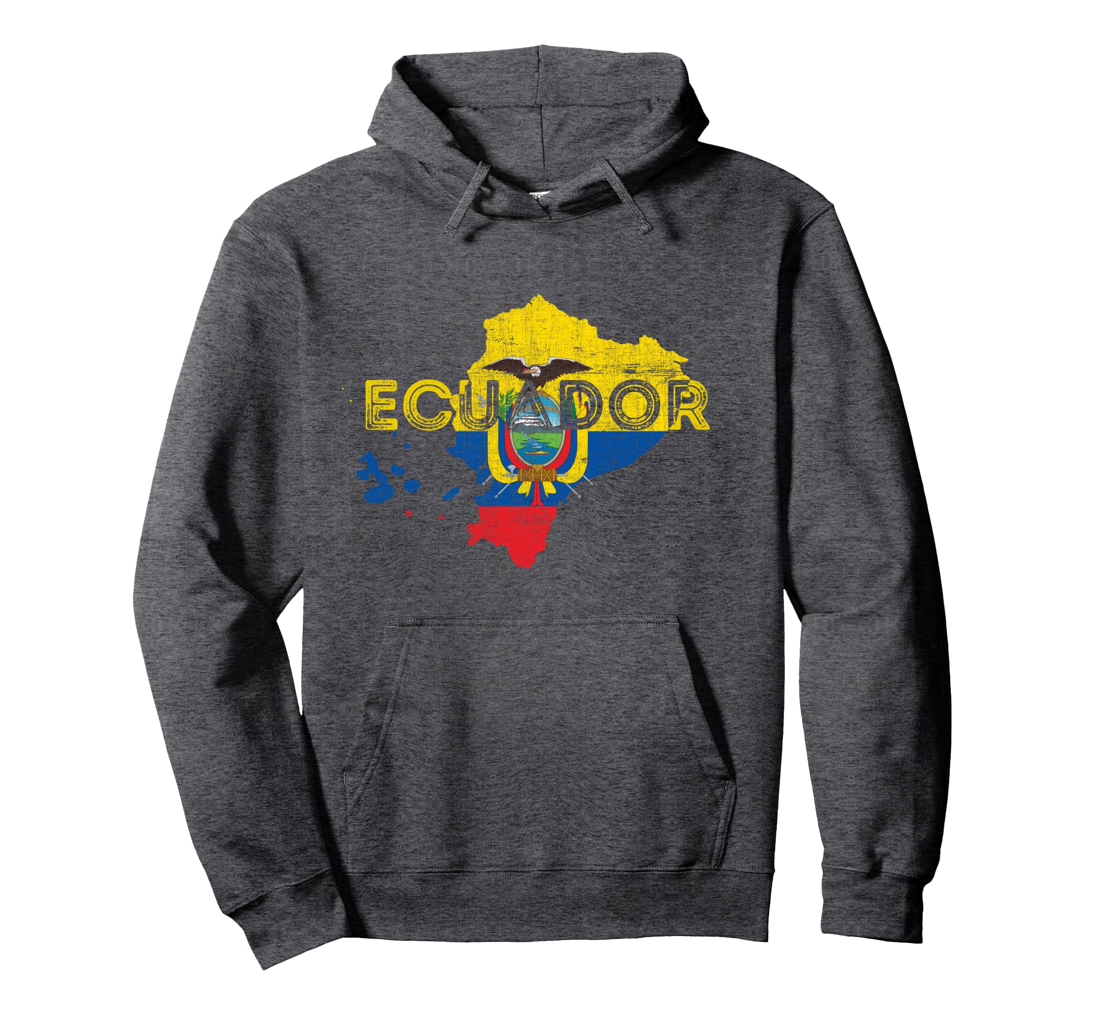 Ecuadorian Map And Flag Souvenir Hoodie - Fun Novelty Design for Adults - T-Shirt, Sweatshirt, Hoodie