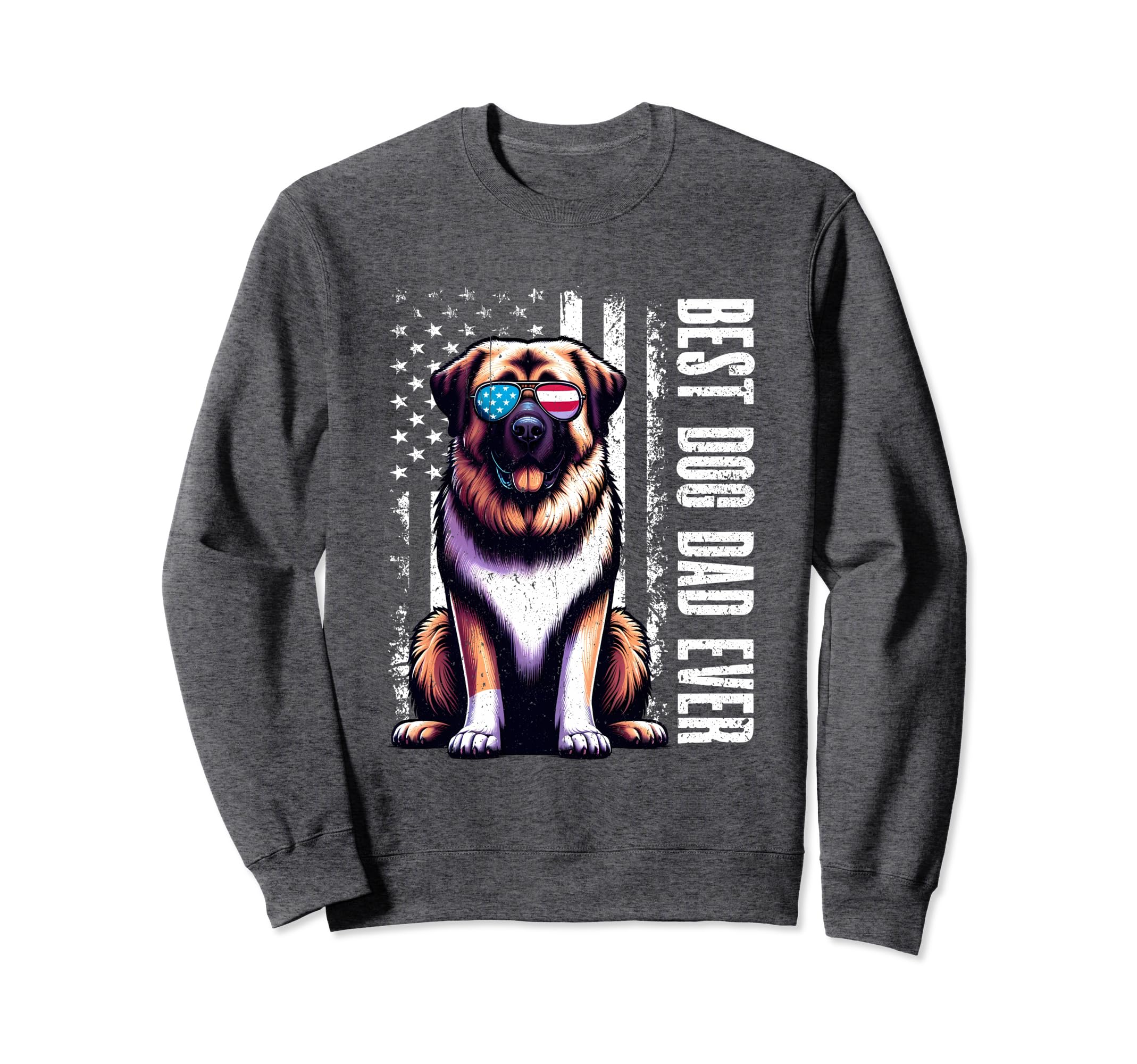Best Dog Dad Ever Usa Us Flag Sweatshirt - Aesthetic Graphic Unisex - T-Shirt, Sweatshirt, Hoodie