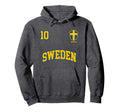 Sweden Team No 10 Sports Swedish Flag Hoodie - Custom Art Print Unisex - T-Shirt, Sweatshirt, Hoodie