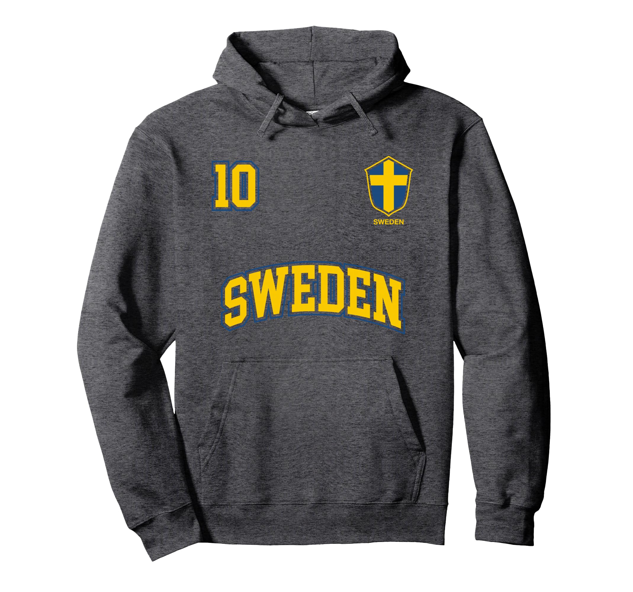 Sweden Team No 10 Sports Swedish Flag Hoodie - Custom Art Print Unisex - T-Shirt, Sweatshirt, Hoodie