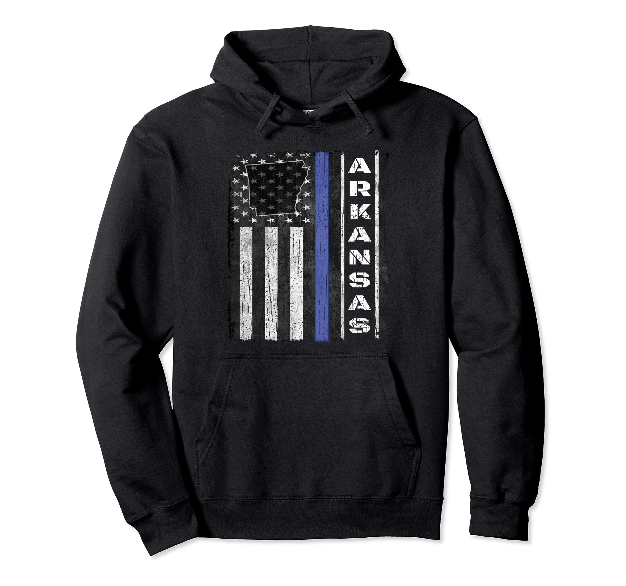 Arkansas Thin Blue Line Police Flag Hoodie - Minimalist Print for Adults - T-Shirt, Sweatshirt, Hoodie