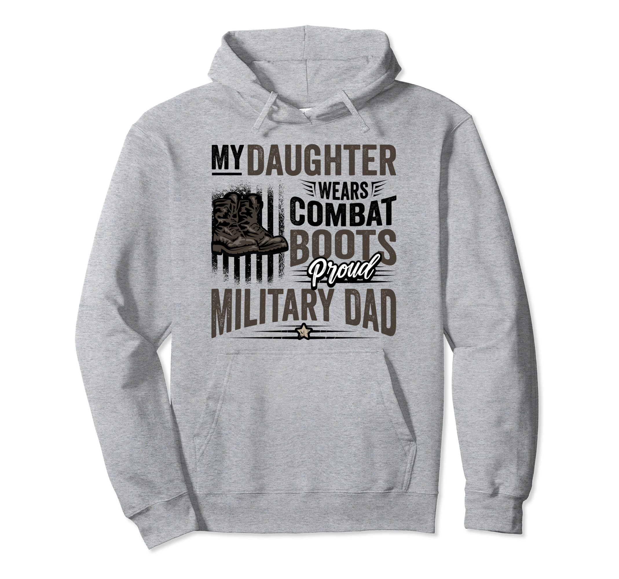 Daughter Wears Combat Boots Proud Hoodie - Minimalist Print for Adults - T-Shirt, Sweatshirt, Hoodie
