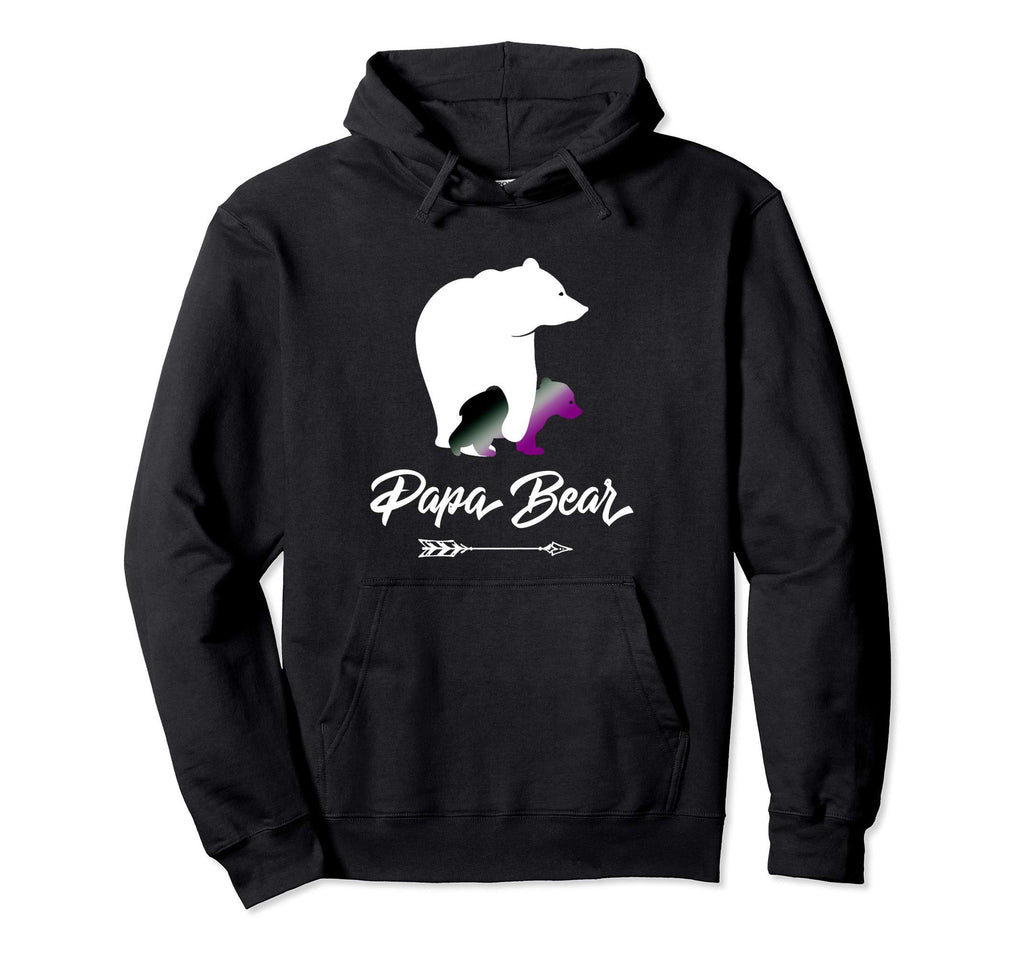 Papa Bear Ace Pride Asexual Hoodie - Fun Novelty Design Unisex - T-Shirt, Sweatshirt, Hoodie
