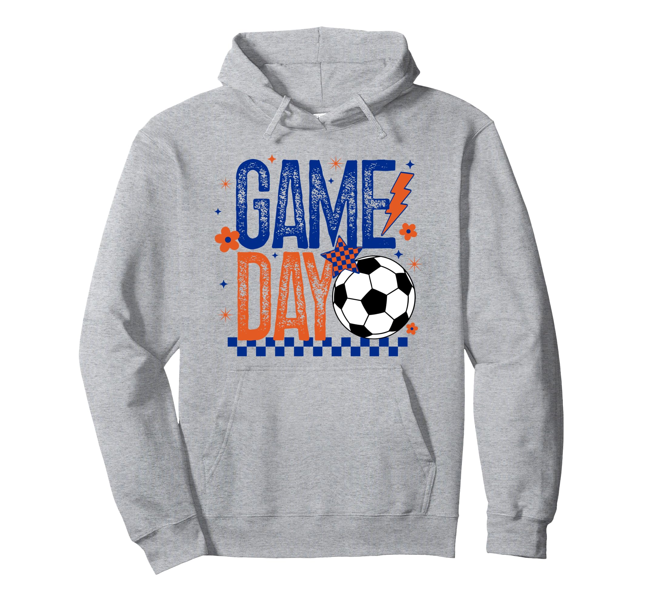 Game Day Soccer Season Blue Orange Hoodie - Minimalist Print Unisex - T-Shirt, Sweatshirt, Hoodie