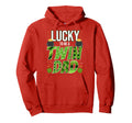 Lucky Twin Dad Shamrock Irish Pride Hoodie - Unique Graphic for Adults - T-Shirt, Sweatshirt, Hoodie