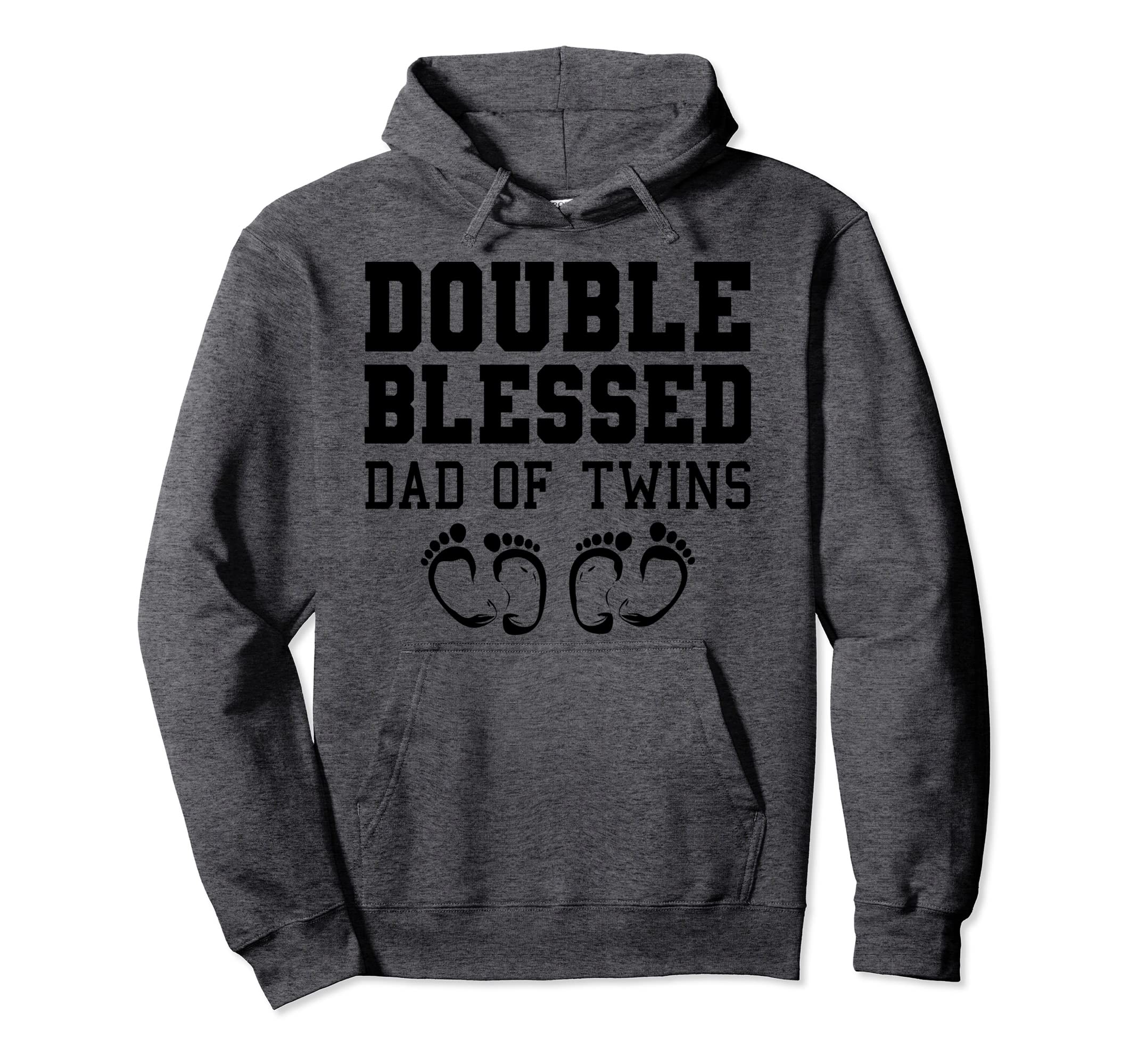 Funny New Dad Twins Gift Father Hoodie - Casual Everyday Wear for Adults - T-Shirt, Sweatshirt, Hoodie